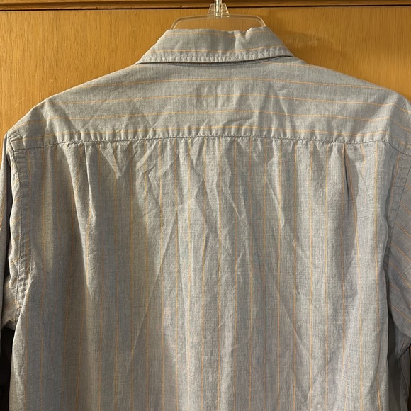 Untuckit Men’s Pinstripe Button Down Shirt Cotton Blue Size Large - Picture 10 of 11